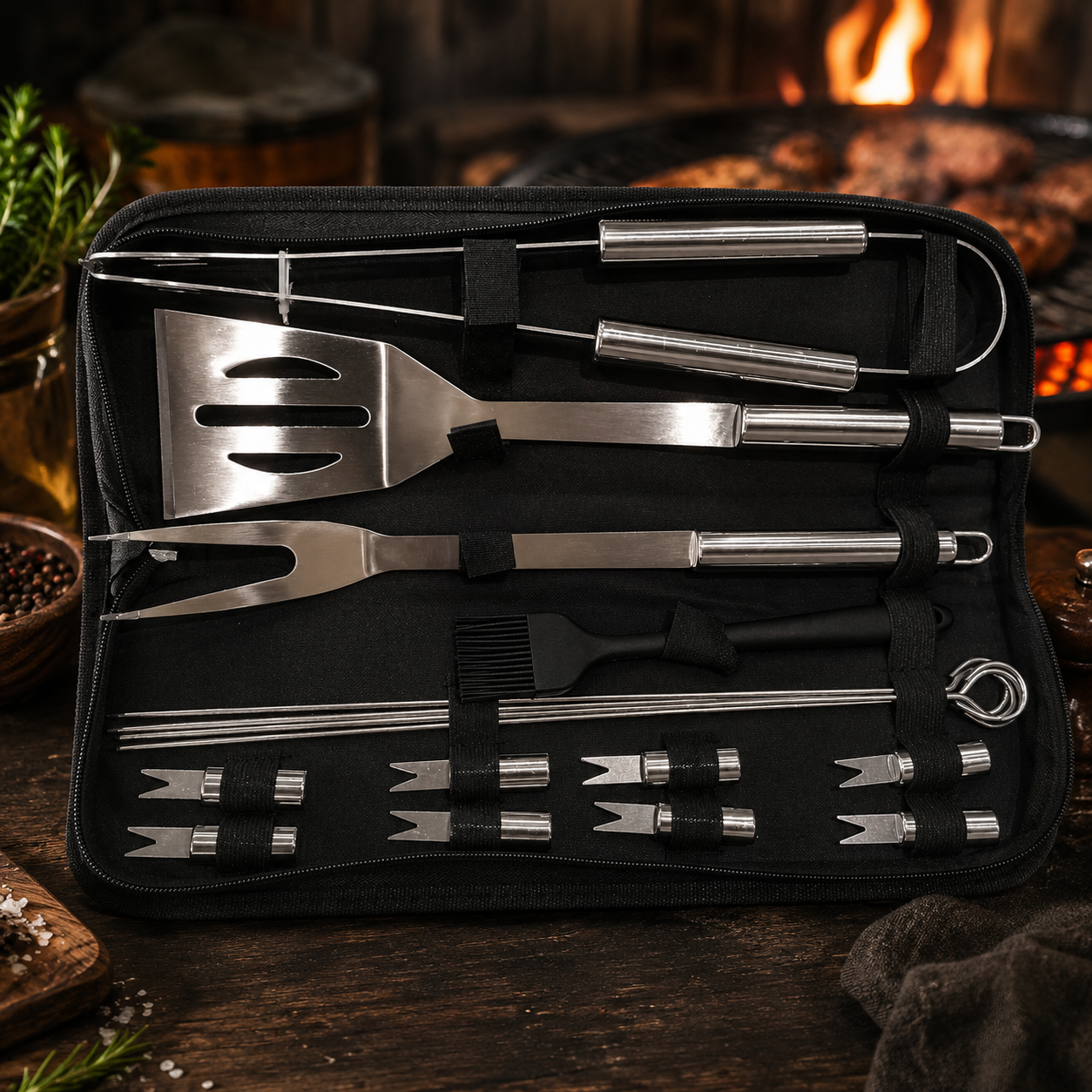 Kit de utensilios para Asado semi-profesional 16 piezas - Imagen 2
