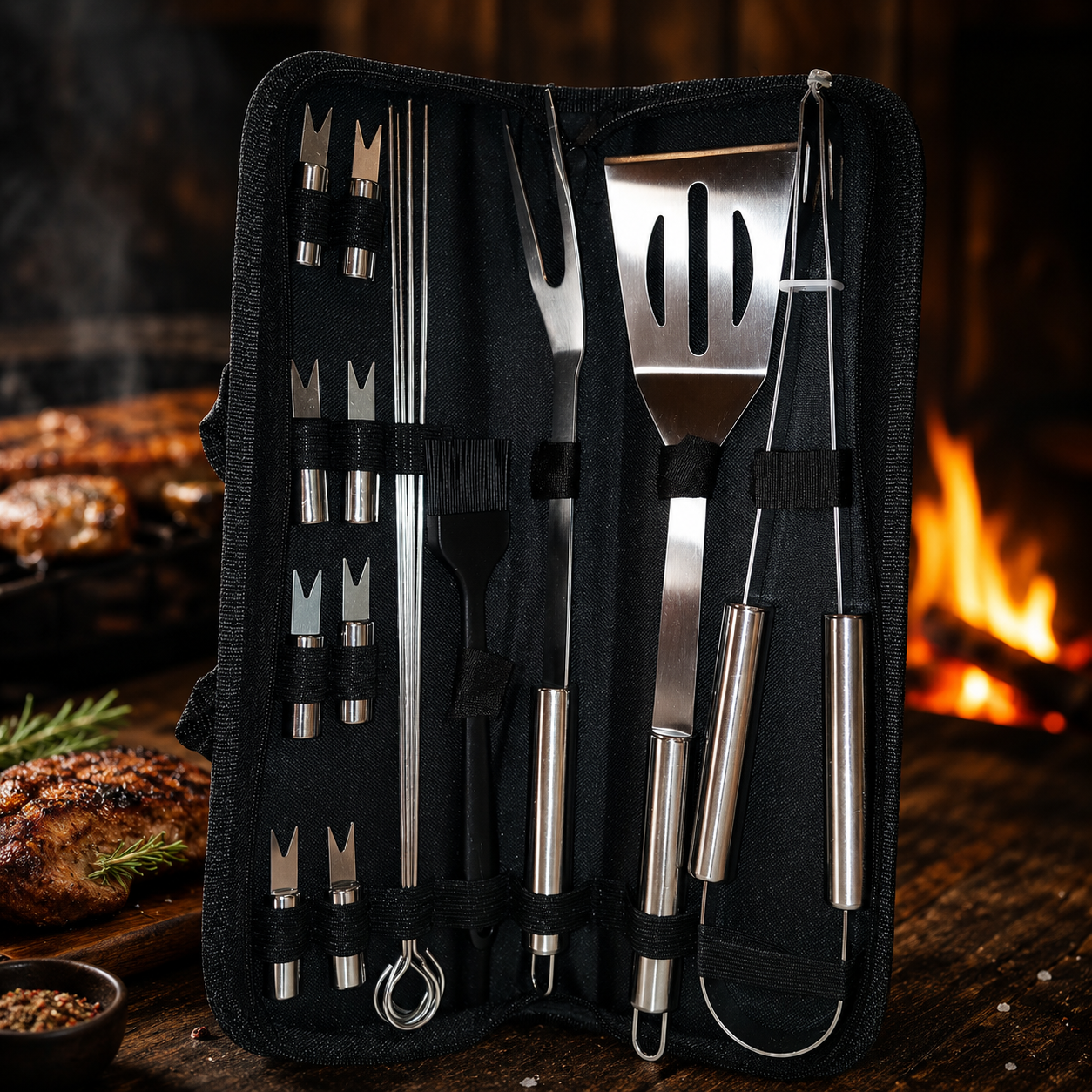 Kit de utensilios para Asado semi-profesional 16 piezas