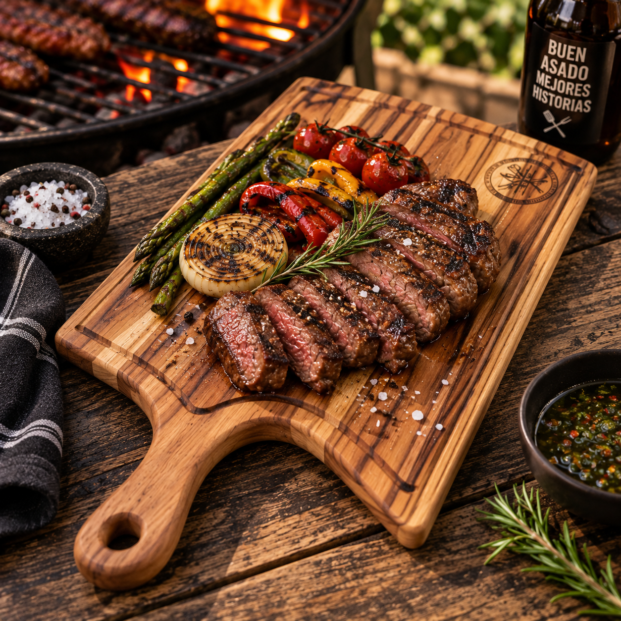 Tabla en madera de Teca para presentación de Cortes de Carne - Imagen 2