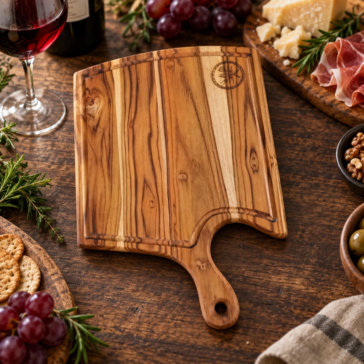 Tabla en madera de Teca para presentación de Cortes de Carne