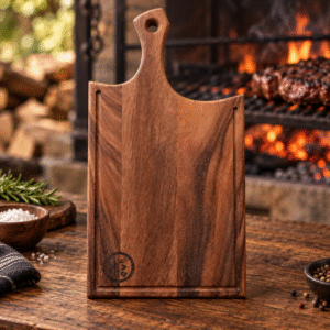 Tabla en madera Parota para presentación de Cortes de Carne